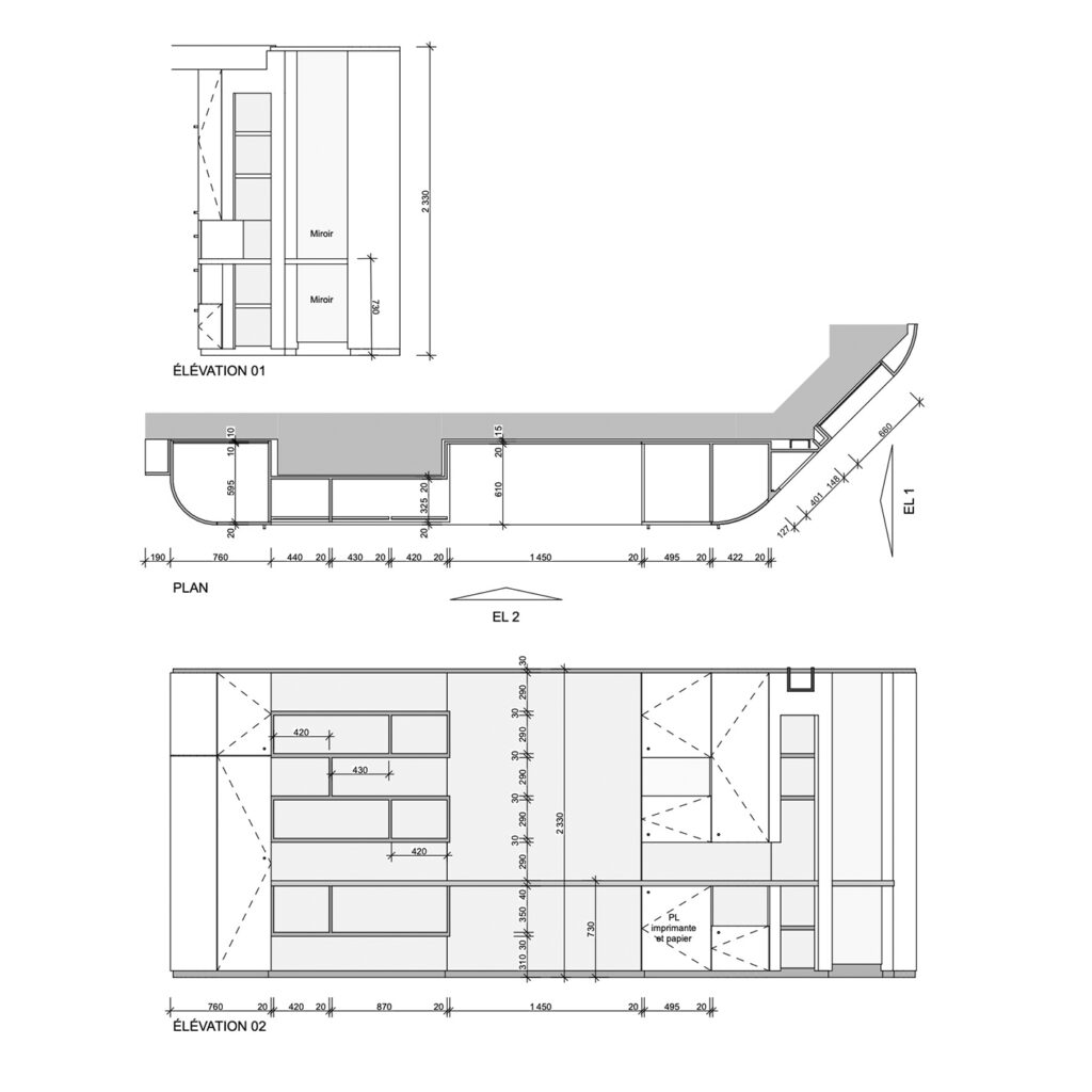 Étude > Meuble bibliothèque/bureau/placard